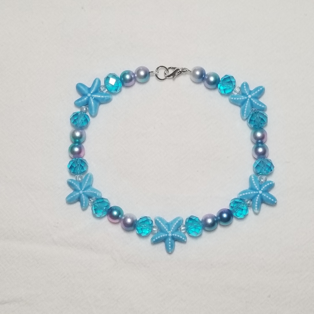 Dreaming of the Sea Blue Starfish Collar Pearl Dog